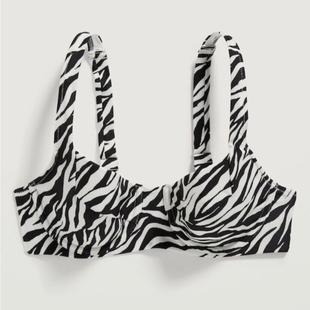 Old Navy Zebra Animal Print French Bikini Top, Medium